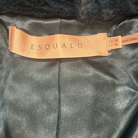 ESQUALO - Super Soft Luxury - Long faux fur coat-teal blue. Women’s L- 10. - Picture 5 of 7
